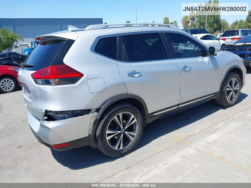 2017 Nissan Rogue Sl VIN: JN8AT2MV6HW280002 Lot: 39926367