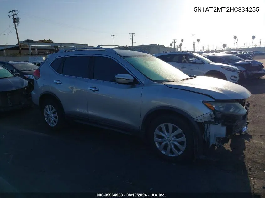 2017 Nissan Rogue S/Sl VIN: 5N1AT2MT2HC834255 Lot: 39964953