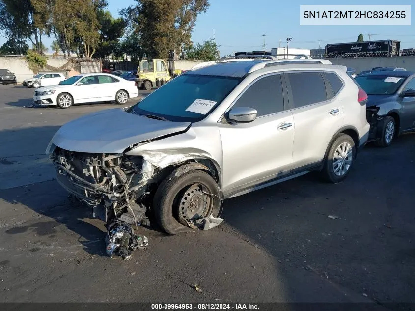 2017 Nissan Rogue S/Sl VIN: 5N1AT2MT2HC834255 Lot: 39964953