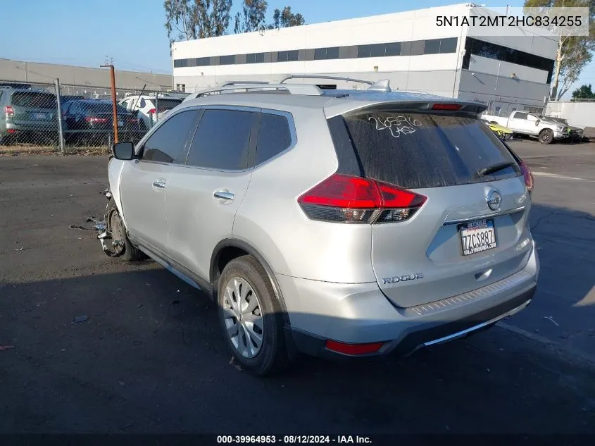 2017 Nissan Rogue S/Sl VIN: 5N1AT2MT2HC834255 Lot: 39964953