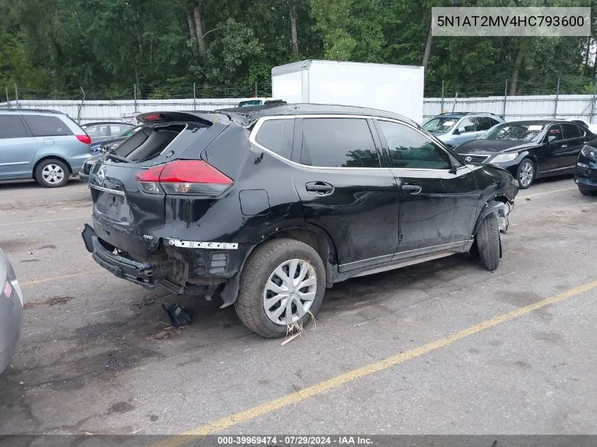 2017 Nissan Rogue S VIN: 5N1AT2MV4HC793600 Lot: 39969474