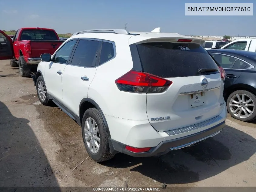 2017 Nissan Rogue Sv/Sl VIN: 5N1AT2MV0HC877610 Lot: 39994531