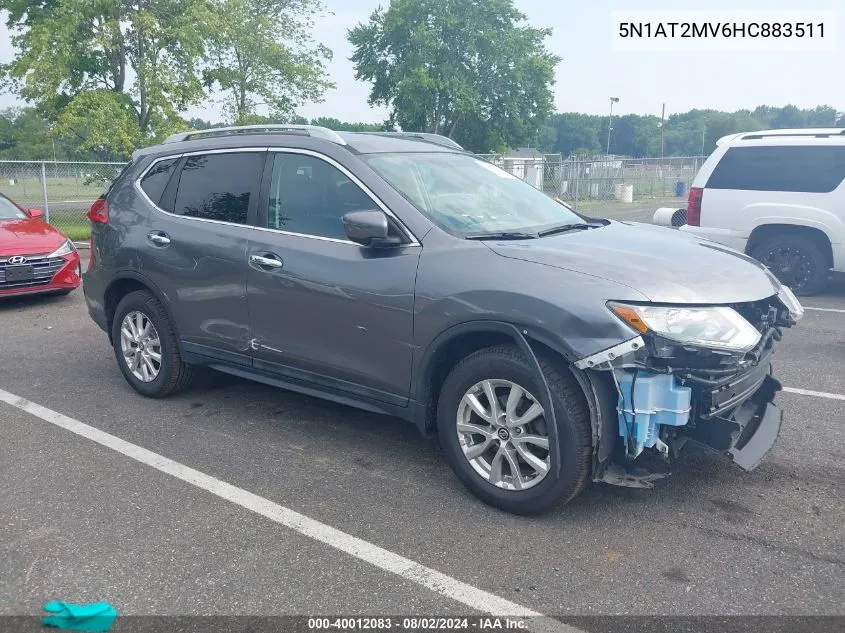 2017 Nissan Rogue Sv VIN: 5N1AT2MV6HC883511 Lot: 40012083