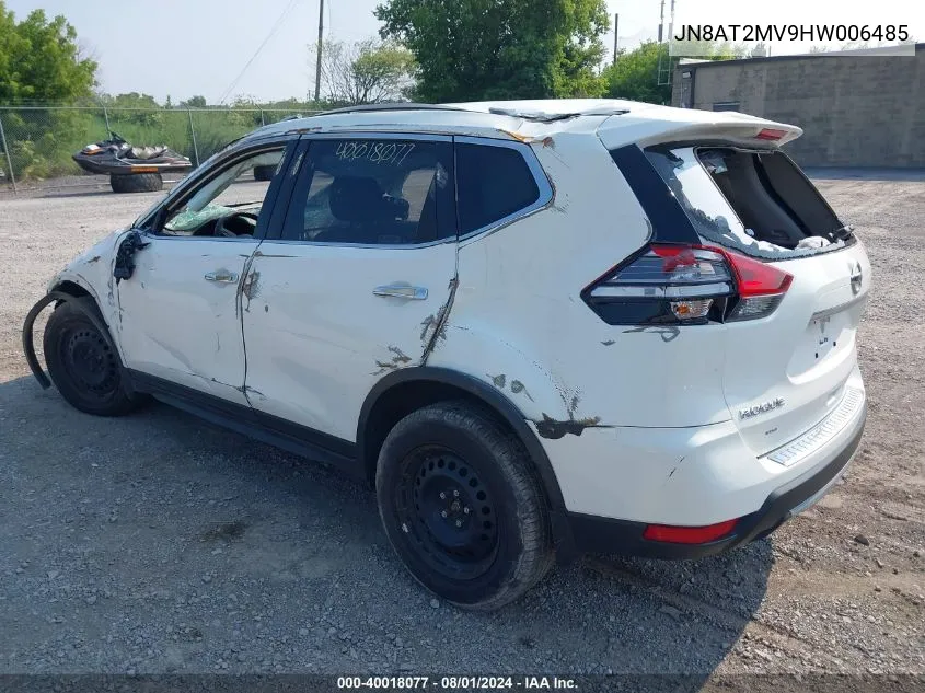 2017 Nissan Rogue S VIN: JN8AT2MV9HW006485 Lot: 40018077