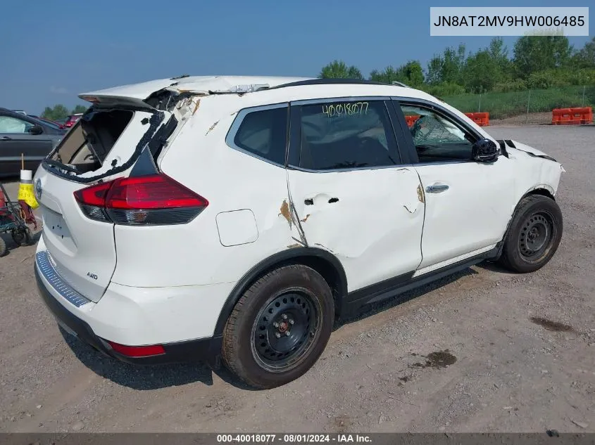 2017 Nissan Rogue S VIN: JN8AT2MV9HW006485 Lot: 40018077