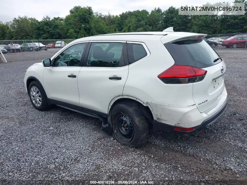 2017 Nissan Rogue S VIN: 5N1AT2MV0HC896724 Lot: 40018286