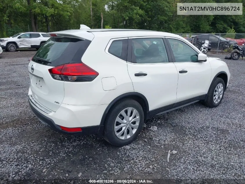 2017 Nissan Rogue S VIN: 5N1AT2MV0HC896724 Lot: 40018286