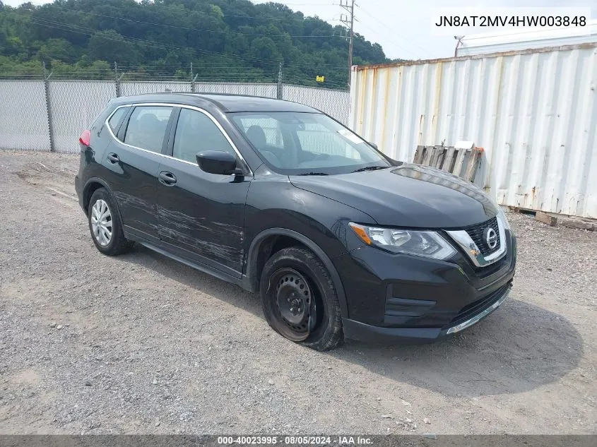 2017 Nissan Rogue S VIN: JN8AT2MV4HW003848 Lot: 40023995