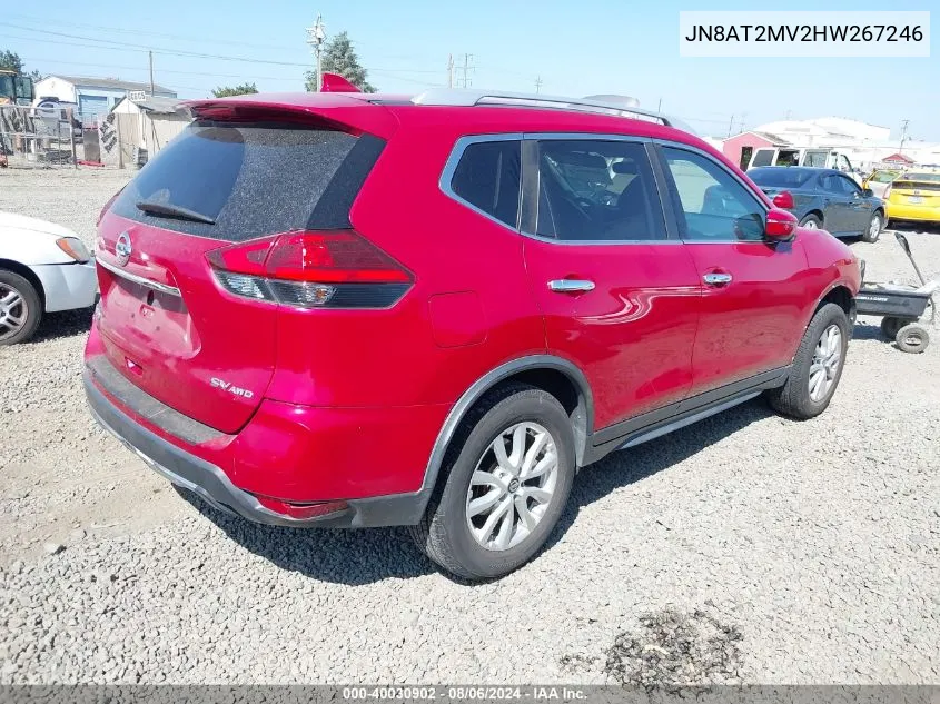 2017 Nissan Rogue Sv VIN: JN8AT2MV2HW267246 Lot: 40030902