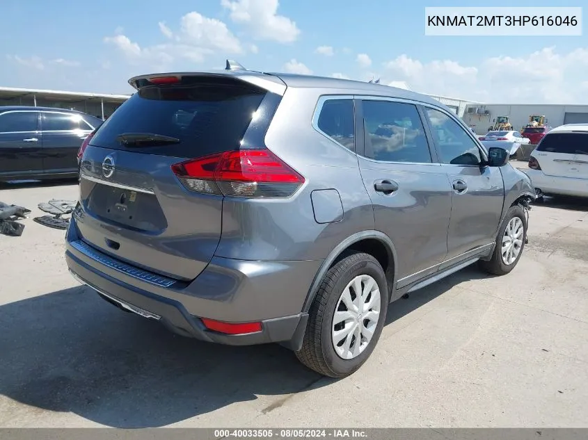 2017 Nissan Rogue S VIN: KNMAT2MT3HP616046 Lot: 40033505