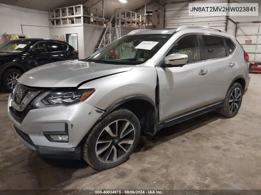 2017 Nissan Rogue Sl VIN: JN8AT2MV2HW023841 Lot: 40034975