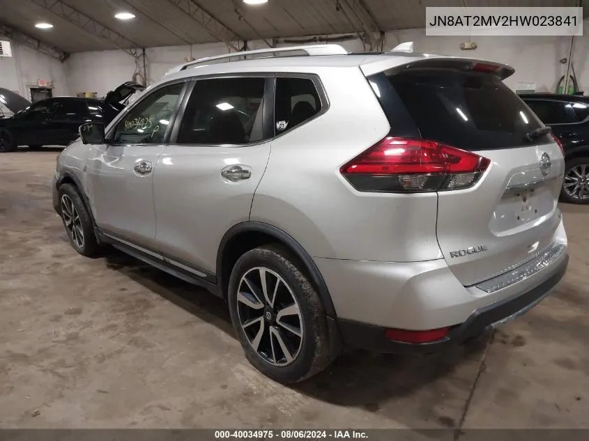 2017 Nissan Rogue Sl VIN: JN8AT2MV2HW023841 Lot: 40034975