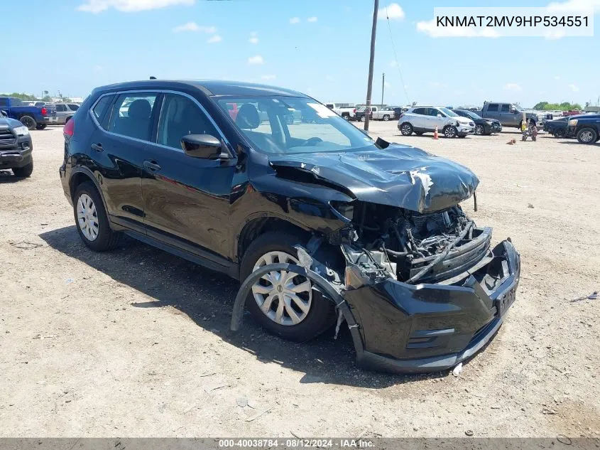 2017 Nissan Rogue S VIN: KNMAT2MV9HP534551 Lot: 40038784