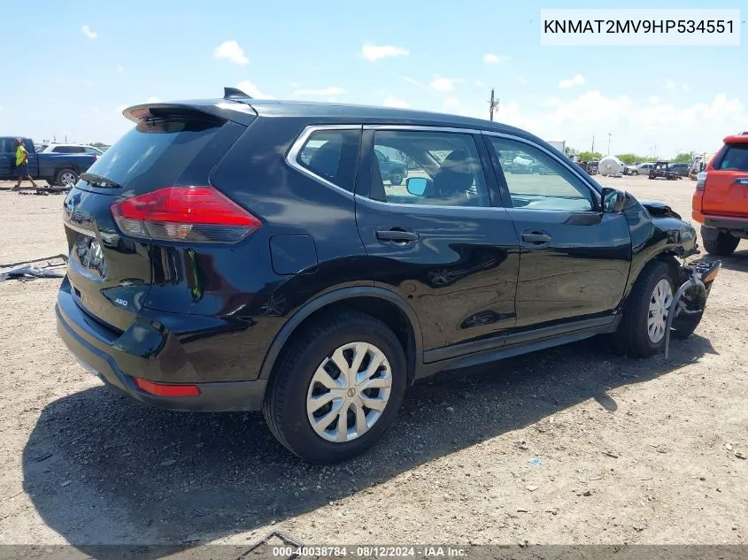 2017 Nissan Rogue S VIN: KNMAT2MV9HP534551 Lot: 40038784