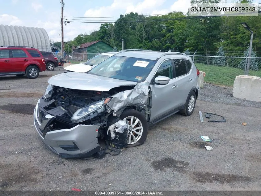 2017 Nissan Rogue Sv VIN: 5N1AT2MV0HC859348 Lot: 40039751