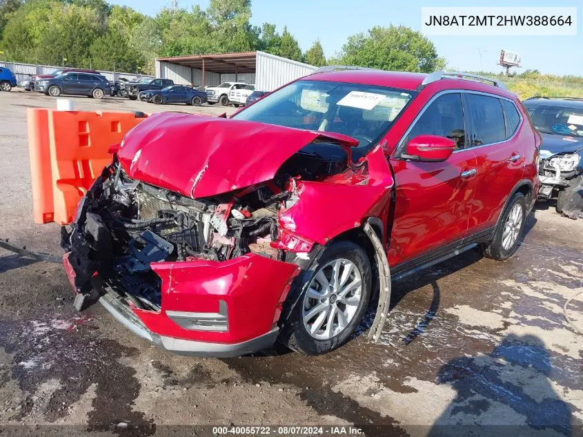 2017 Nissan Rogue S/Sl/Sv VIN: JN8AT2MT2HW388664 Lot: 40055722