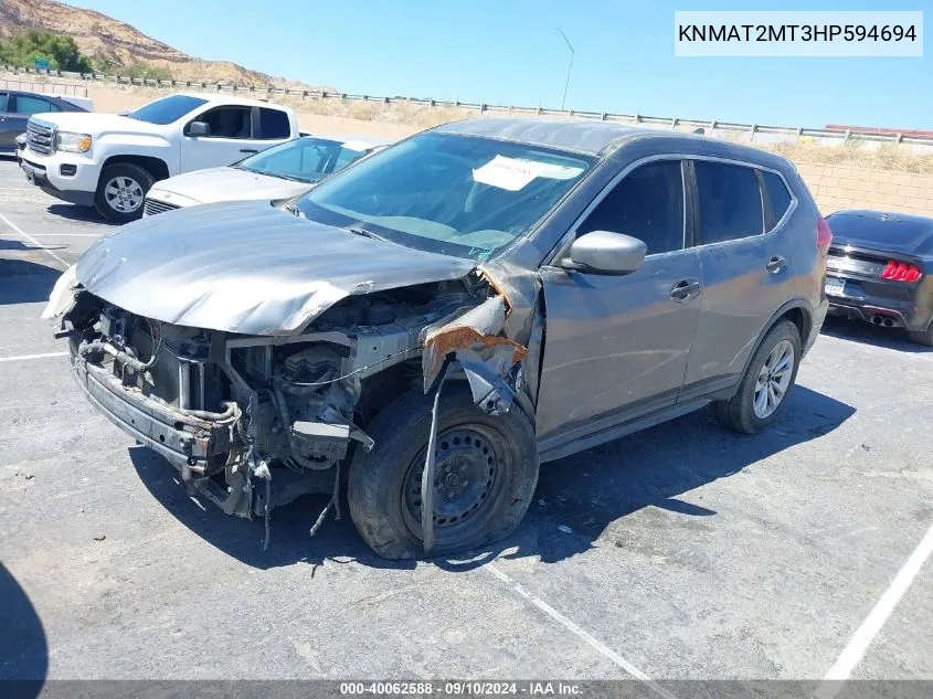 2017 Nissan Rogue S VIN: KNMAT2MT3HP594694 Lot: 40062588