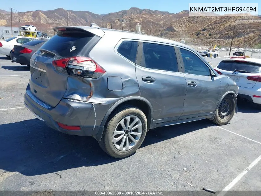 2017 Nissan Rogue S VIN: KNMAT2MT3HP594694 Lot: 40062588