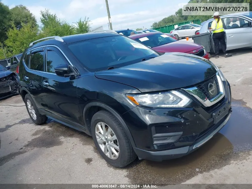 2017 Nissan Rogue Sv VIN: JN8AT2MV8HW270278 Lot: 40063847