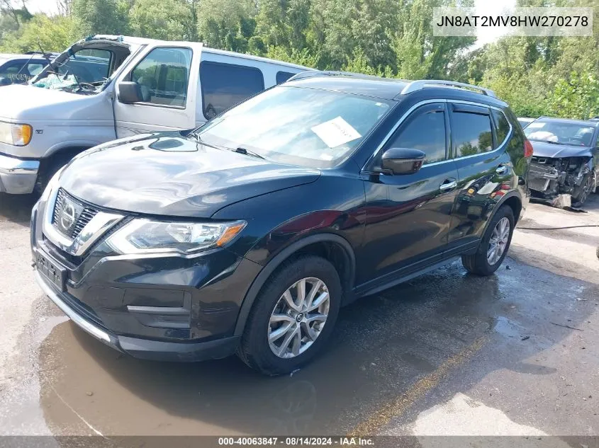 2017 Nissan Rogue Sv VIN: JN8AT2MV8HW270278 Lot: 40063847