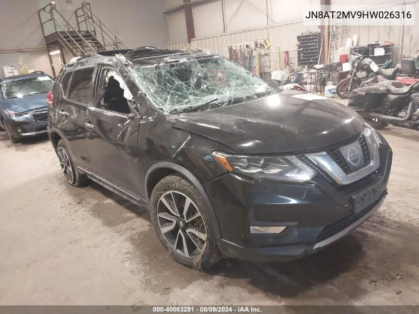 2017 Nissan Rogue Sl VIN: JN8AT2MV9HW026316 Lot: 40083291