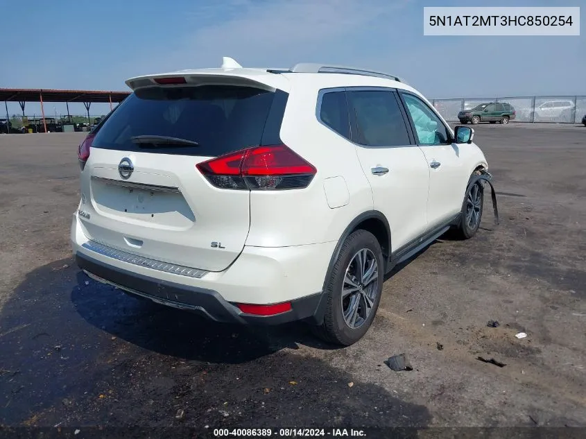 2017 Nissan Rogue Sl VIN: 5N1AT2MT3HC850254 Lot: 40086389