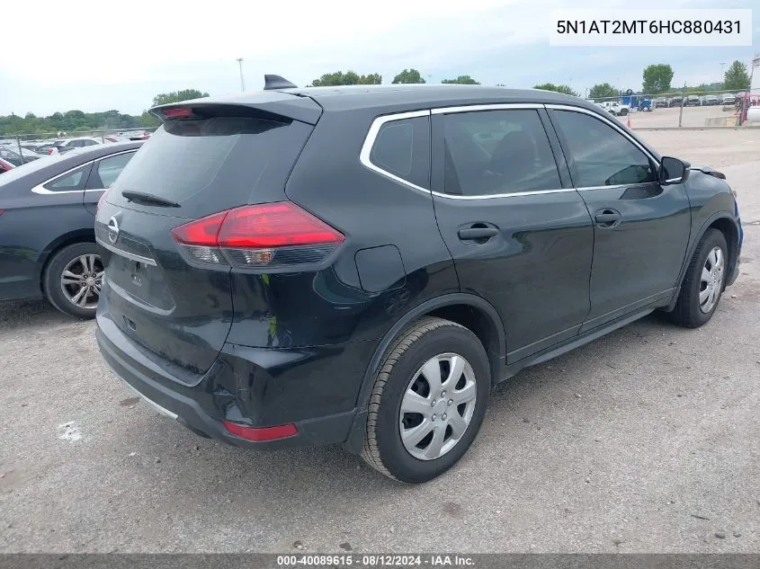 2017 Nissan Rogue S/Sl/Sv VIN: 5N1AT2MT6HC880431 Lot: 40089615