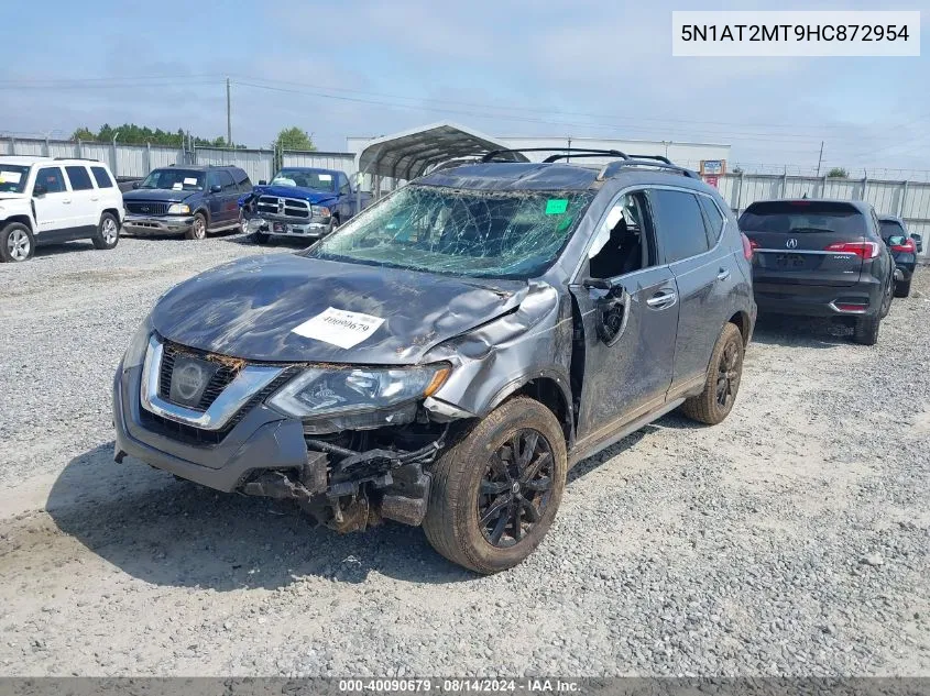 2017 Nissan Rogue Sv VIN: 5N1AT2MT9HC872954 Lot: 40090679