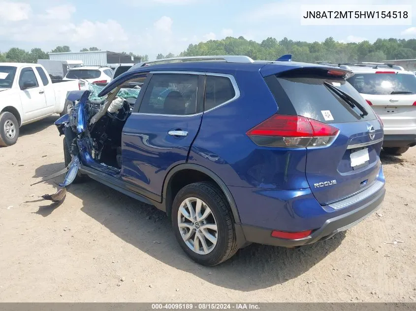 2017 Nissan Rogue Sv VIN: JN8AT2MT5HW154518 Lot: 40095189