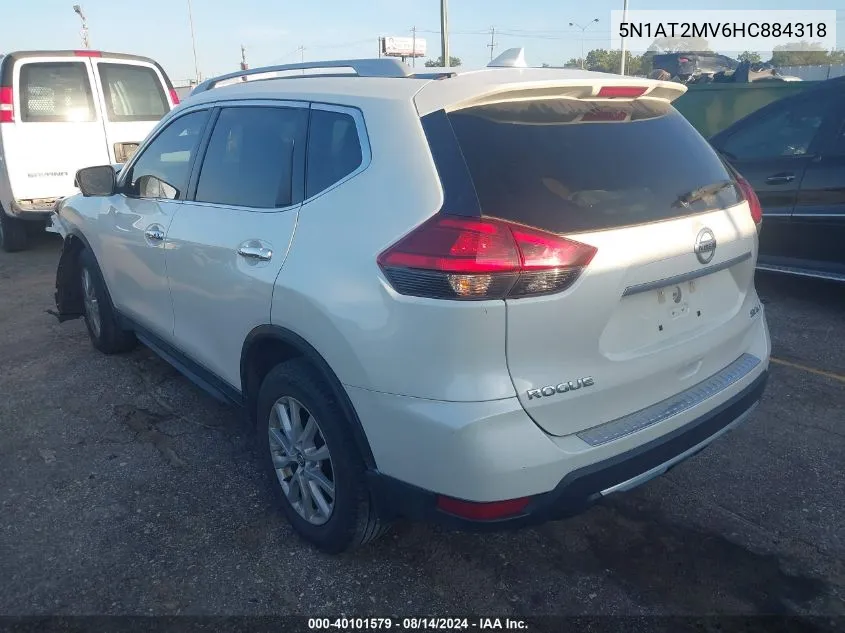 2017 Nissan Rogue Sv VIN: 5N1AT2MV6HC884318 Lot: 40101579