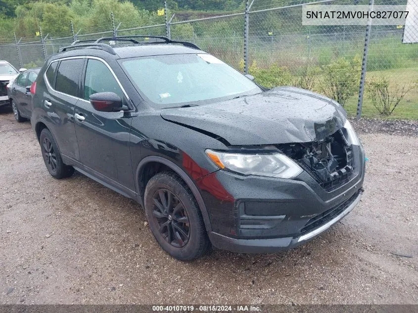 2017 Nissan Rogue Sv VIN: 5N1AT2MV0HC827077 Lot: 40107019