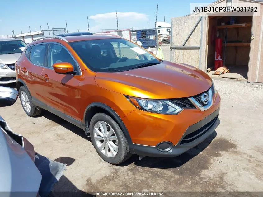 2017 Nissan Rogue Sport Sv VIN: JN1BJ1CP3HW031792 Lot: 40108342