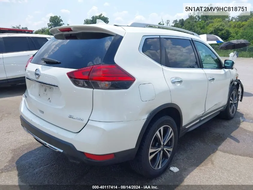 2017 Nissan Rogue Sl VIN: 5N1AT2MV9HC818751 Lot: 40117414