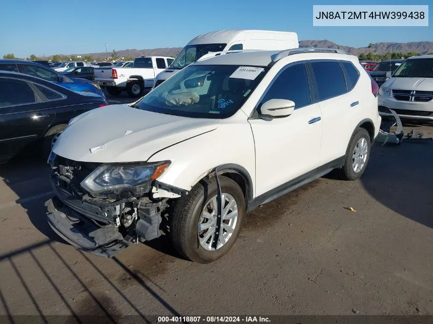 2017 Nissan Rogue Sv VIN: JN8AT2MT4HW399438 Lot: 40118807