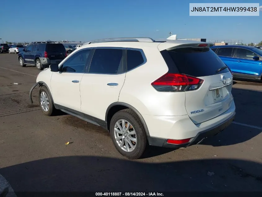 2017 Nissan Rogue Sv VIN: JN8AT2MT4HW399438 Lot: 40118807