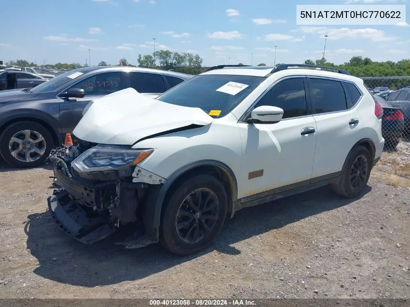 2017 Nissan Rogue Sv VIN: 5N1AT2MT0HC770622 Lot: 40123058