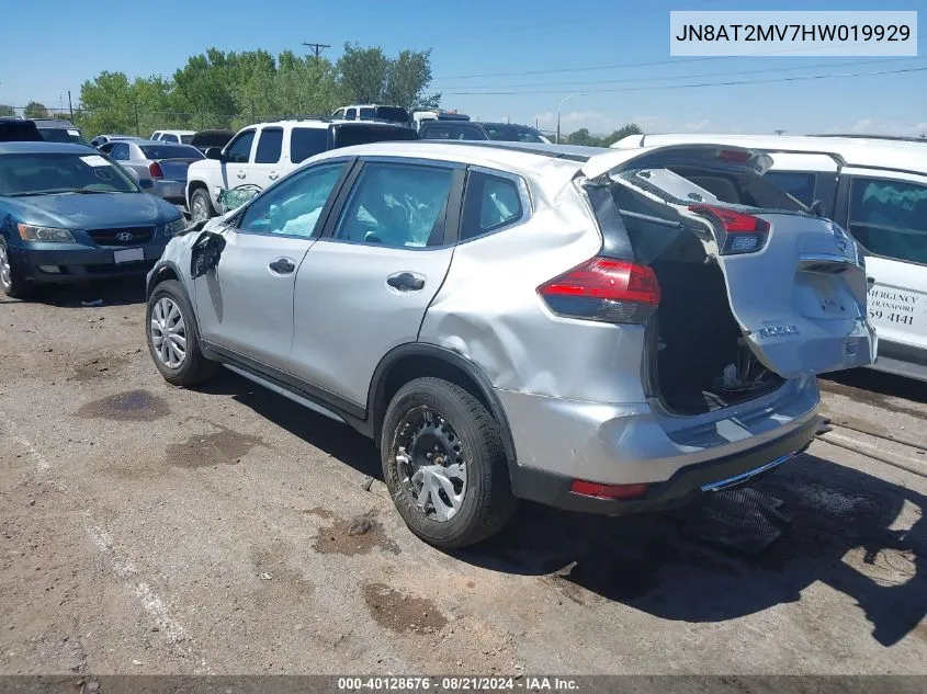 2017 Nissan Rogue S/Sl/Sv VIN: JN8AT2MV7HW019929 Lot: 40128676