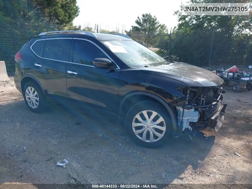 2017 Nissan Rogue S VIN: JN8AT2MV2HW275105 Lot: 40144333