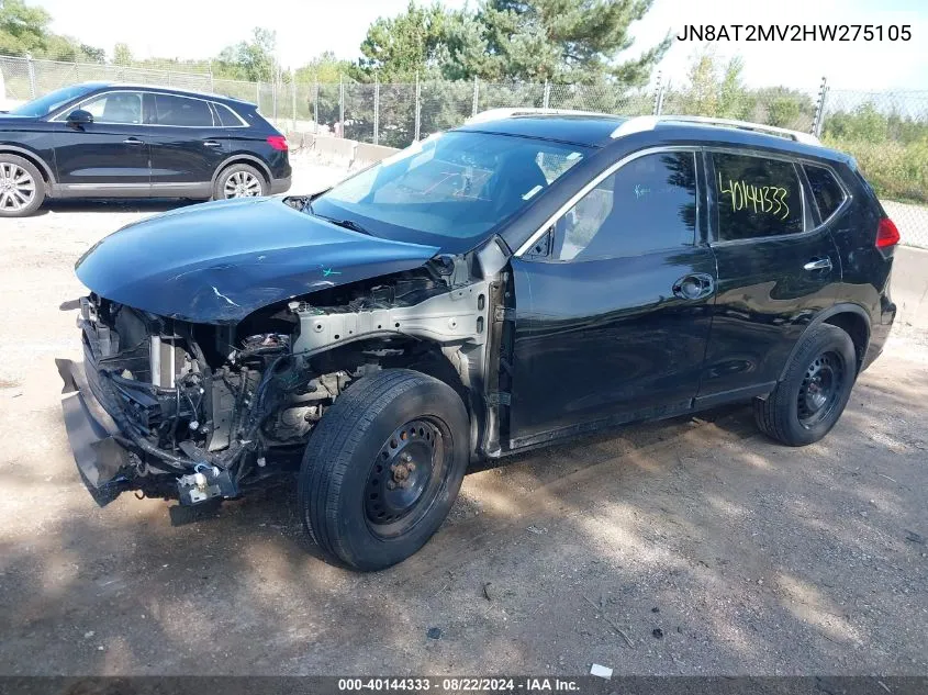 2017 Nissan Rogue S VIN: JN8AT2MV2HW275105 Lot: 40144333