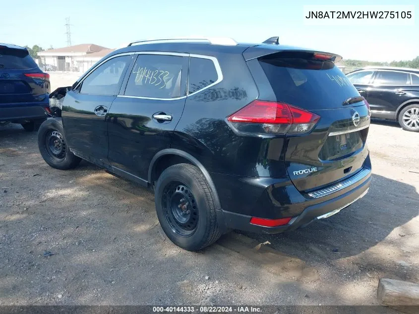 2017 Nissan Rogue S VIN: JN8AT2MV2HW275105 Lot: 40144333