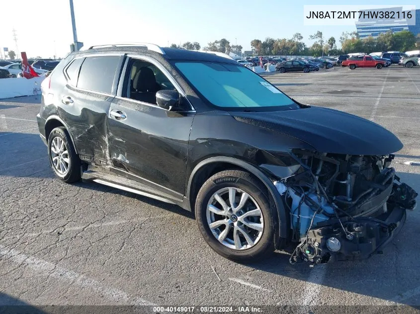 2017 Nissan Rogue Sv VIN: JN8AT2MT7HW382116 Lot: 40149017