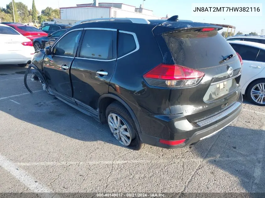 2017 Nissan Rogue Sv VIN: JN8AT2MT7HW382116 Lot: 40149017