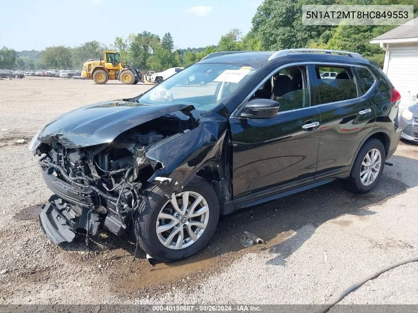 2017 Nissan Rogue Sv VIN: 5N1AT2MT8HC849553 Lot: 40150687