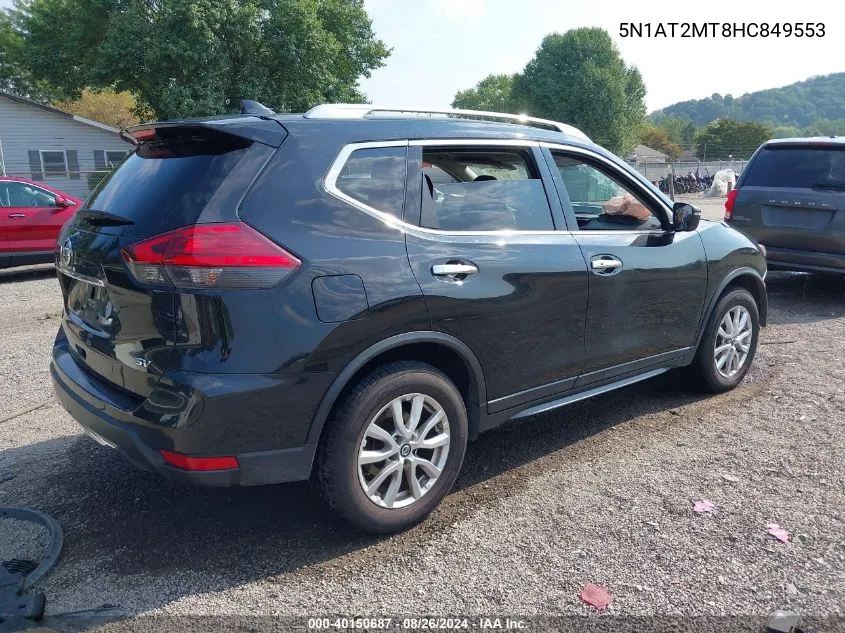 2017 Nissan Rogue Sv VIN: 5N1AT2MT8HC849553 Lot: 40150687