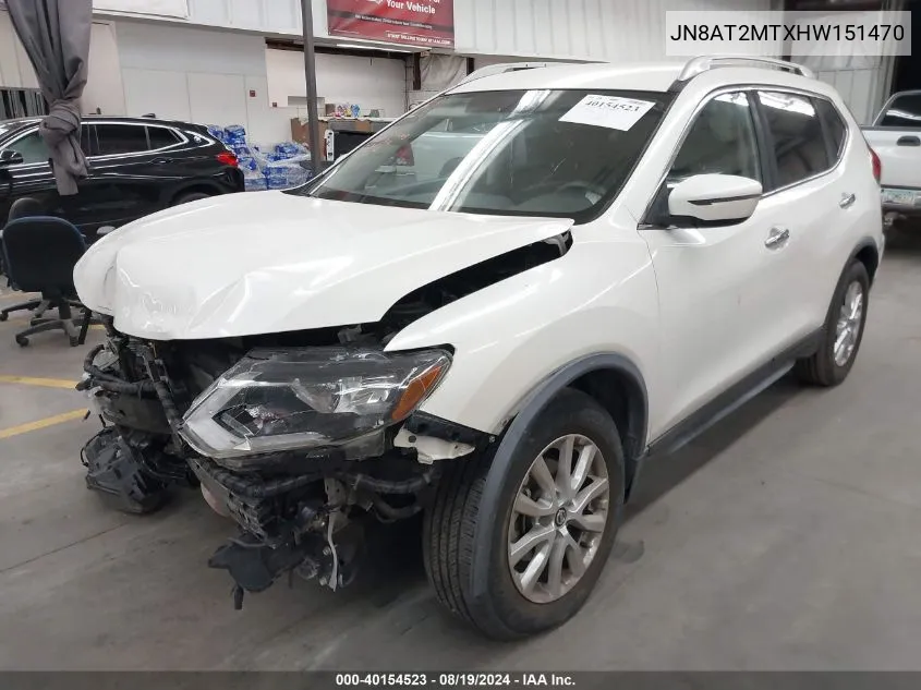 2017 Nissan Rogue Sv VIN: JN8AT2MTXHW151470 Lot: 40154523