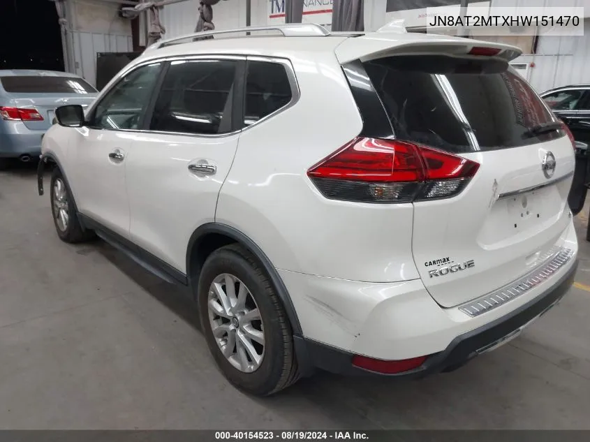 2017 Nissan Rogue Sv VIN: JN8AT2MTXHW151470 Lot: 40154523