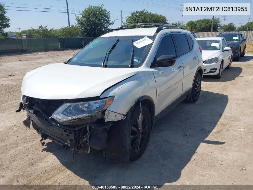 2017 Nissan Rogue Sv VIN: 5N1AT2MT2HC813955 Lot: 40158505