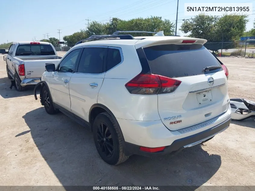 2017 Nissan Rogue Sv VIN: 5N1AT2MT2HC813955 Lot: 40158505