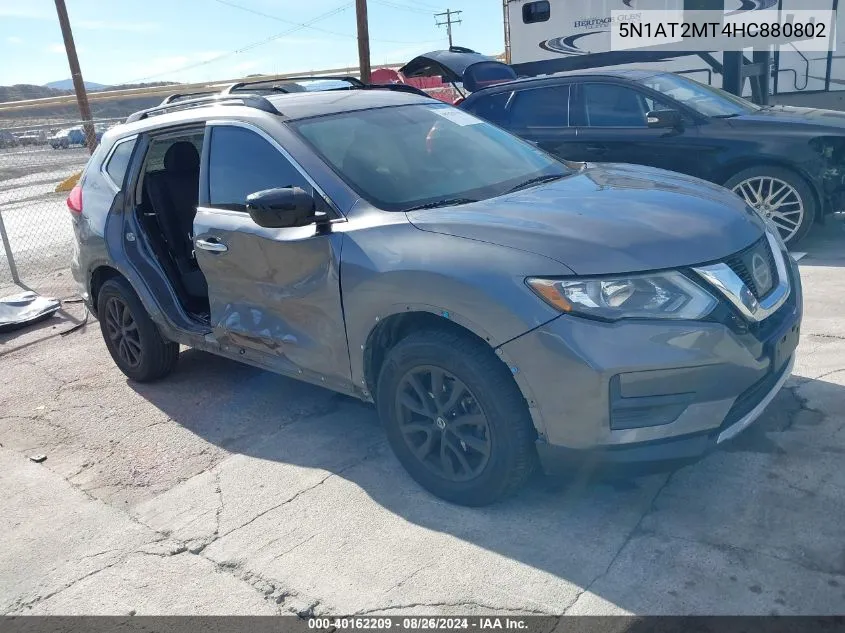 2017 Nissan Rogue Sv VIN: 5N1AT2MT4HC880802 Lot: 40162209