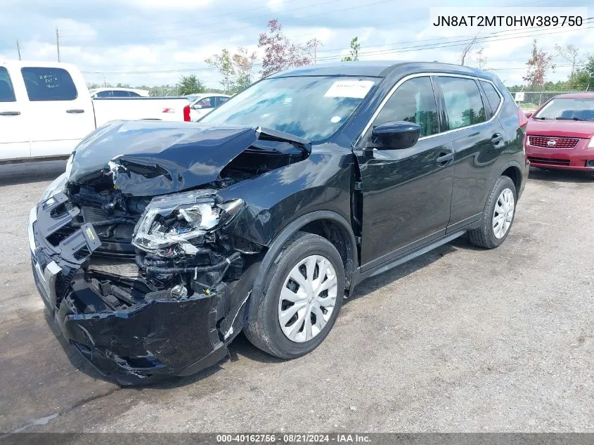 2017 Nissan Rogue S/Sl/Sv VIN: JN8AT2MT0HW389750 Lot: 40162756